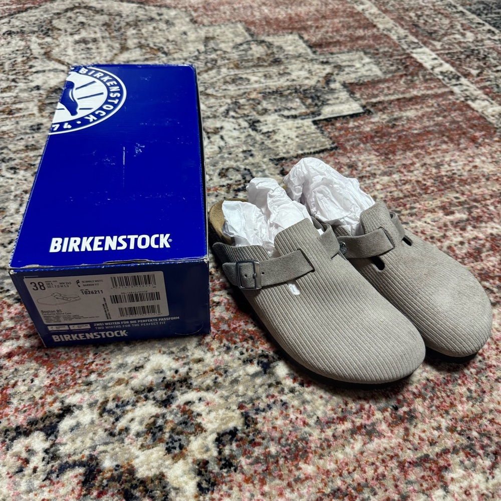 Birkenstock Boston Corduroy Stone Coin